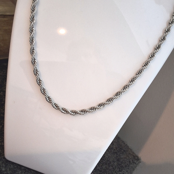 Urban Fashion, NWT, Men's White Gold Rope Chain - Picture 4 of 7